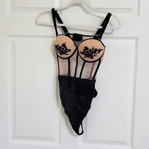 Tahari Intimates velvet/chiffon Bodysuit. Please see all the pictures